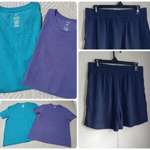 2 Pair Denver Hayes Shorts With 2 George T -shirts Size Medium, Like New,
